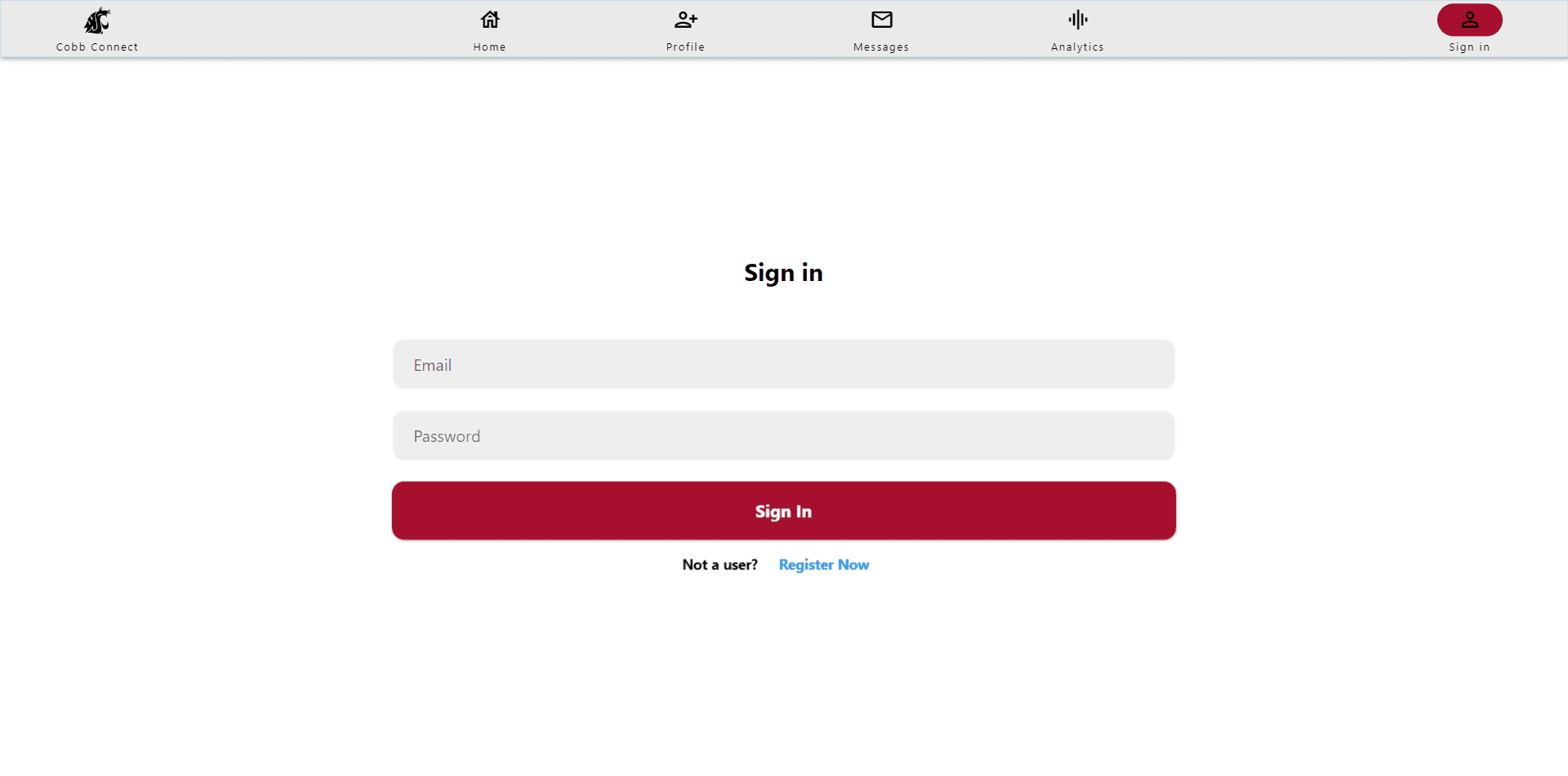 Authentication screen screenshot